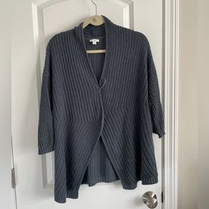 Pure J.Jill Blue Knit Safety Pin Drape Cardigan Rayon Blend. Size Medium Women’s